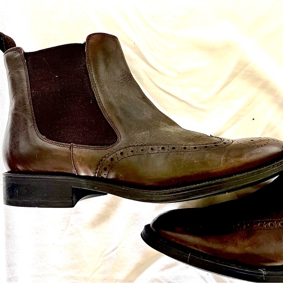 Chocolate Brown Leather Chelsea Boots - Picture 1 of 3